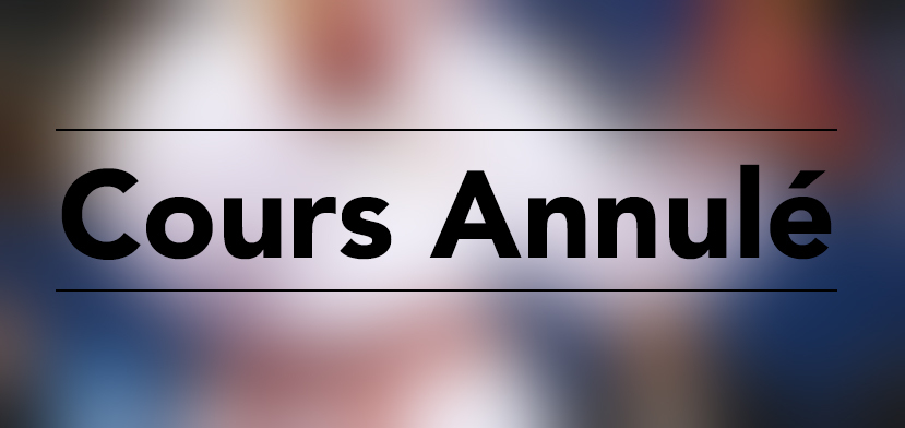 Annulation cours Jazz du vendredi 02/05/2025